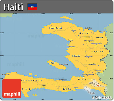 Savanna Style Simple Map of Haiti, single color outside