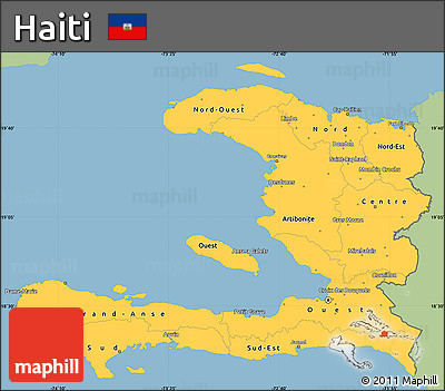 Savanna Style Simple Map of Haiti, single color outside