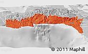 Political 3D Map of Sud-Est, lighten, desaturated