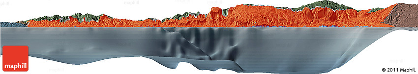 Political Horizon Map of Sud-Est, darken, semi-desaturated