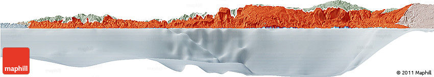 Political Horizon Map of Sud-Est, lighten, semi-desaturated