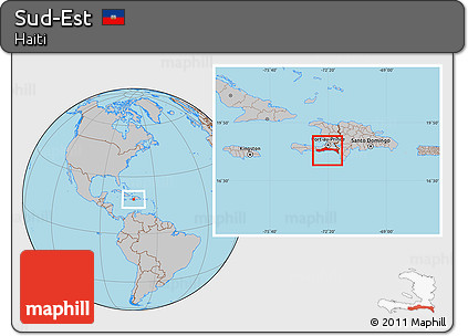 Gray Location Map of Sud-Est