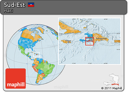 Political Location Map of Sud-Est