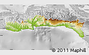 Physical Map of Sud-Est, lighten, desaturated