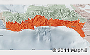 Political Map of Sud-Est, lighten, semi-desaturated