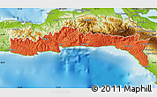 Political Map of Sud-Est, physical outside