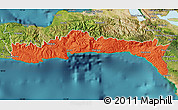 Political Map of Sud-Est, satellite outside
