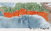 Political Map of Sud-Est, semi-desaturated