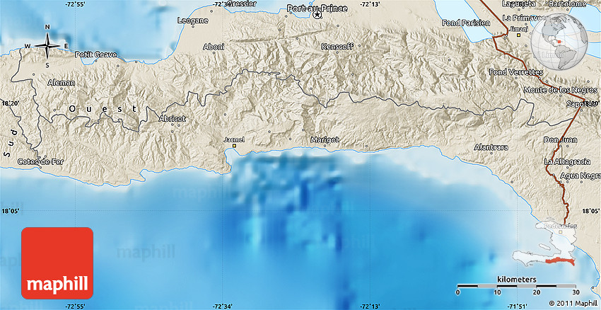 shaded relief map sud est shaded relief map sud est