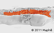 Political Panoramic Map of Sud-Est, lighten, desaturated