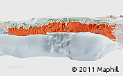 Political Panoramic Map of Sud-Est, lighten, semi-desaturated
