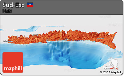 Political Panoramic Map of Sud-Est, single color outside