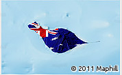 Flag 3D Map of Heard Island and McDonald Islands, single color outside, shaded relief sea, flag rotated