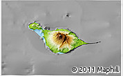Physical 3D Map of Heard Island and McDonald Islands, darken, desaturated