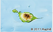 Physical 3D Map of Heard Island and McDonald Islands, darken, land only