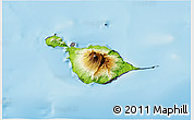 Physical 3D Map of Heard Island and McDonald Islands, desaturated, land only