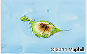 Physical 3D Map of Heard Island and McDonald Islands, lighten, desaturated, land only