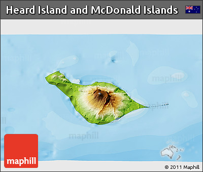 Physical 3D Map of Heard Island and McDonald Islands, political outside