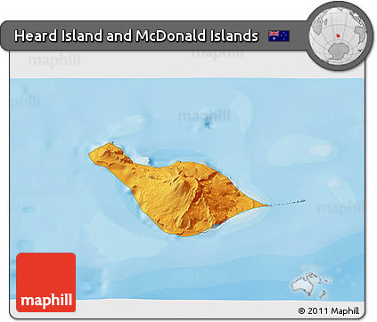 Political 3D Map of Heard Island and McDonald Islands