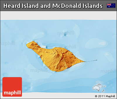 Political 3D Map of Heard Island and McDonald Islands
