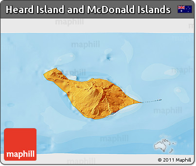 Political 3D Map of Heard Island and McDonald Islands