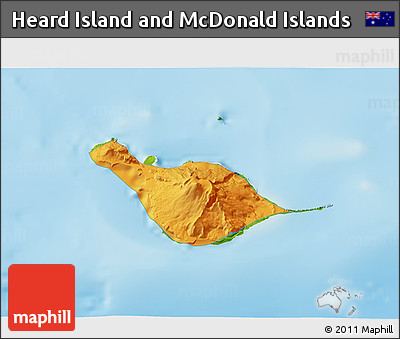 Political 3D Map of Heard Island and McDonald Islands, physical outside