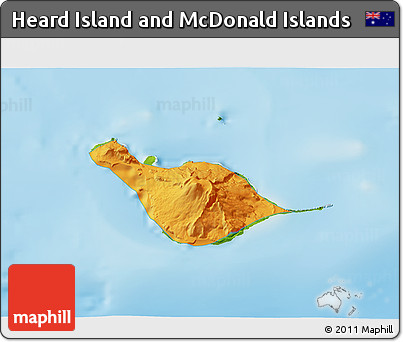 Political 3D Map of Heard Island and McDonald Islands, physical outside