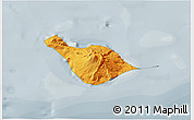 Political 3D Map of Heard Island and McDonald Islands, semi-desaturated