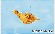 Political 3D Map of Heard Island and McDonald Islands, shaded relief outside