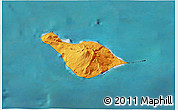Political 3D Map of Heard Island and McDonald Islands, single color outside, satellite sea
