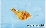 Political Shades 3D Map of Heard Island and McDonald Islands, shaded relief outside, bathymetry sea