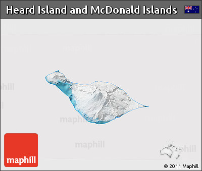 Satellite 3D Map of Heard Island and McDonald Islands, cropped outside