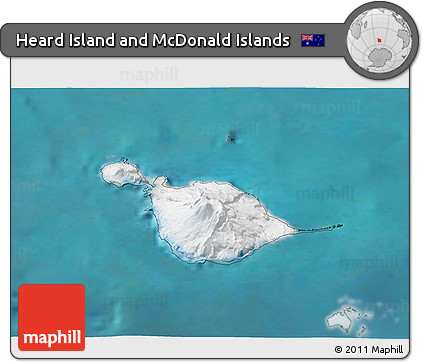 Satellite 3D Map of Heard Island and McDonald Islands