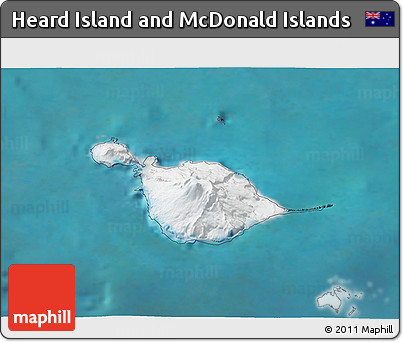 Satellite 3D Map of Heard Island and McDonald Islands