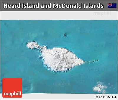 Satellite 3D Map of Heard Island and McDonald Islands