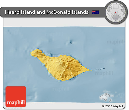 Savanna Style 3D Map of Heard Island and McDonald Islands