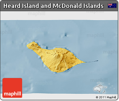 Savanna Style 3D Map of Heard Island and McDonald Islands