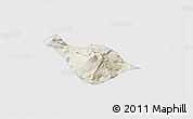 Shaded Relief 3D Map of Heard Island and McDonald Islands, cropped outside