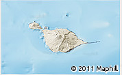 Shaded Relief 3D Map of Heard Island and McDonald Islands, darken, desaturated, land only
