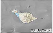 Shaded Relief 3D Map of Heard Island and McDonald Islands, darken, desaturated