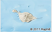 Shaded Relief 3D Map of Heard Island and McDonald Islands, darken, semi-desaturated, land only