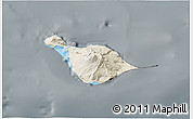 Shaded Relief 3D Map of Heard Island and McDonald Islands, darken, semi-desaturated