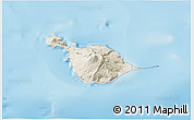 Shaded Relief 3D Map of Heard Island and McDonald Islands, desaturated, land only