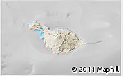 Shaded Relief 3D Map of Heard Island and McDonald Islands, desaturated