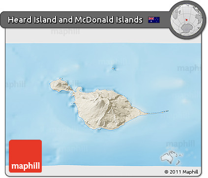 Shaded Relief 3D Map of Heard Island and McDonald Islands