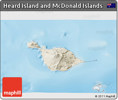 Shaded Relief 3D Map of Heard Island and McDonald Islands