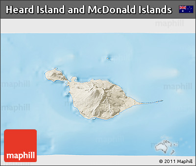 Shaded Relief 3D Map of Heard Island and McDonald Islands