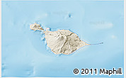 Shaded Relief 3D Map of Heard Island and McDonald Islands, lighten, desaturated, land only