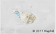 Shaded Relief 3D Map of Heard Island and McDonald Islands, lighten, desaturated