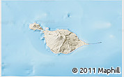 Shaded Relief 3D Map of Heard Island and McDonald Islands, lighten, semi-desaturated, land only